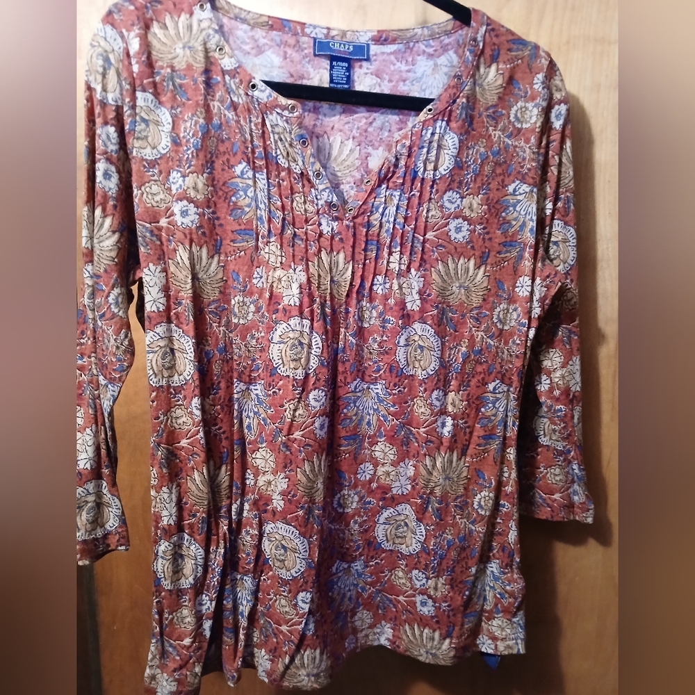 Chaps Denim 3/4 length Top XL